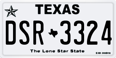 TX license plate DSR3324