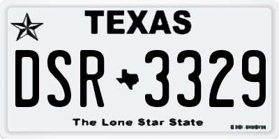 TX license plate DSR3329