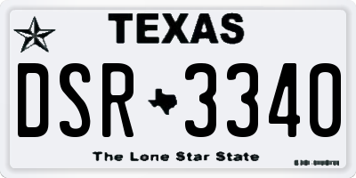 TX license plate DSR3340