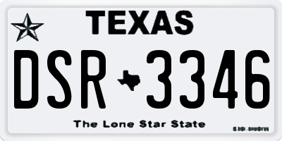 TX license plate DSR3346