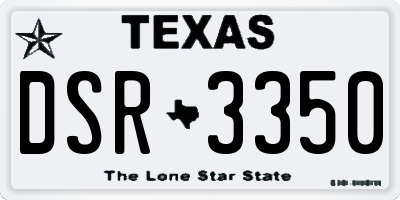TX license plate DSR3350