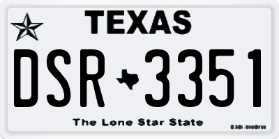 TX license plate DSR3351