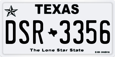 TX license plate DSR3356