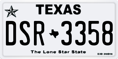 TX license plate DSR3358