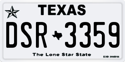 TX license plate DSR3359