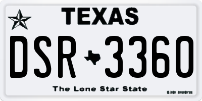 TX license plate DSR3360