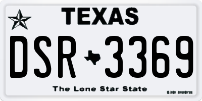 TX license plate DSR3369