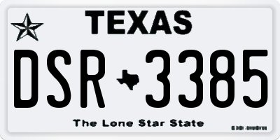 TX license plate DSR3385