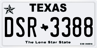 TX license plate DSR3388