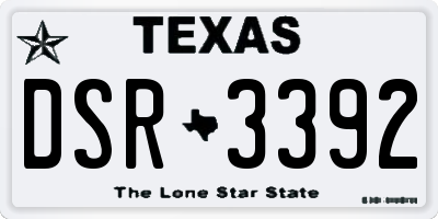 TX license plate DSR3392