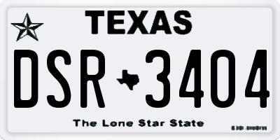 TX license plate DSR3404