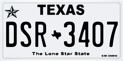 TX license plate DSR3407