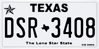 TX license plate DSR3408