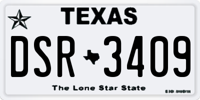 TX license plate DSR3409