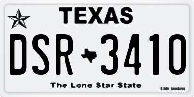 TX license plate DSR3410