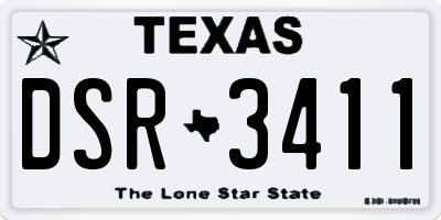 TX license plate DSR3411