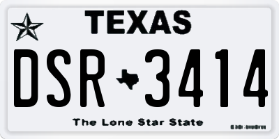 TX license plate DSR3414