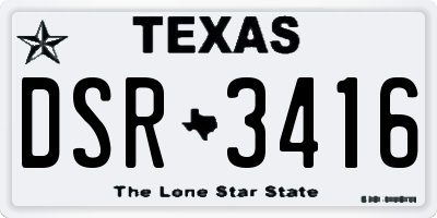 TX license plate DSR3416