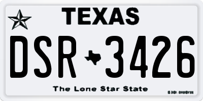 TX license plate DSR3426