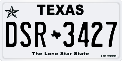 TX license plate DSR3427