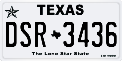 TX license plate DSR3436