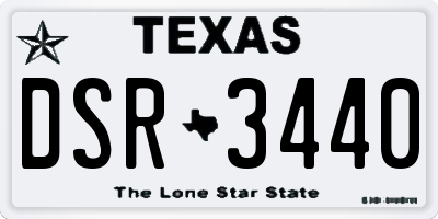 TX license plate DSR3440