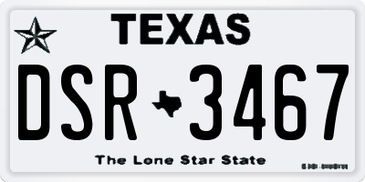 TX license plate DSR3467
