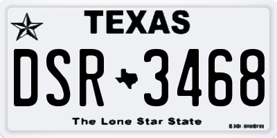 TX license plate DSR3468
