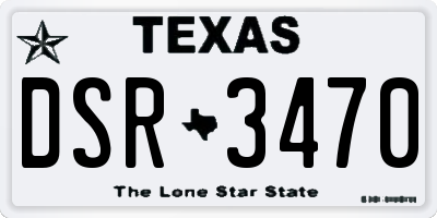 TX license plate DSR3470