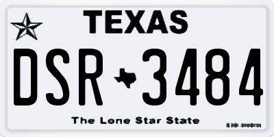 TX license plate DSR3484