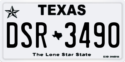 TX license plate DSR3490