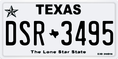TX license plate DSR3495