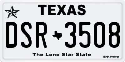 TX license plate DSR3508