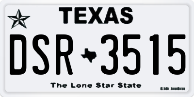 TX license plate DSR3515