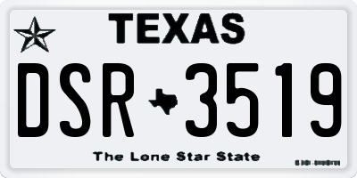 TX license plate DSR3519