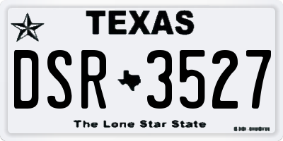 TX license plate DSR3527