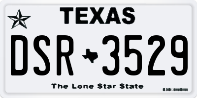 TX license plate DSR3529