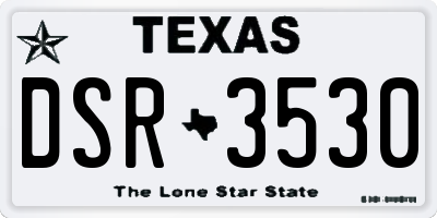 TX license plate DSR3530