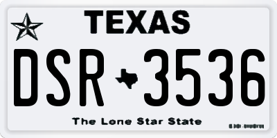 TX license plate DSR3536