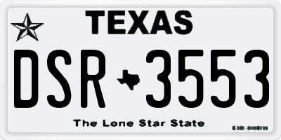TX license plate DSR3553