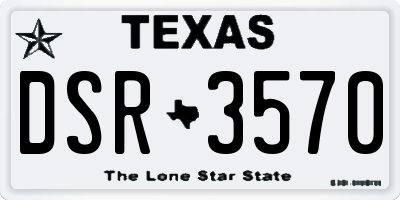 TX license plate DSR3570