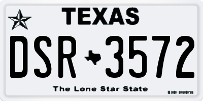 TX license plate DSR3572