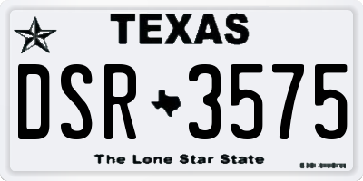 TX license plate DSR3575