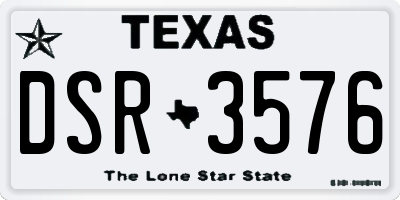 TX license plate DSR3576