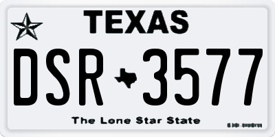 TX license plate DSR3577