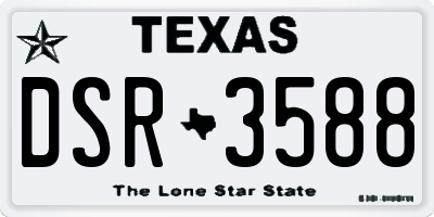 TX license plate DSR3588