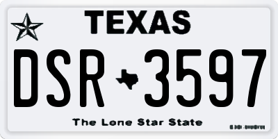 TX license plate DSR3597