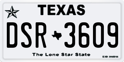 TX license plate DSR3609