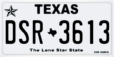 TX license plate DSR3613