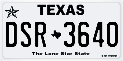 TX license plate DSR3640